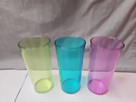 Set of 3 Tupperware 1329 Salt Pepper Spice Shakers No Lids Clear Purple/Green - £6.06 GBP