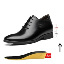 Inner Height Increasing 8CM Men Formal Shoes 6cm Heighten Men&#39;s Leather oxford f - £95.29 GBP