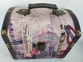 Vintage Leather Purse, Box made in Wood, London, Big Ben, HTF EUC - £24.71 GBP