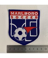 Marlboro Soccer Patch Sew On Vintage Fabric Patch Red White &amp; Blue Ball ... - £3.72 GBP