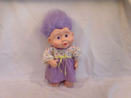 Troll Doll Vintage APPLAUSE 1990s MAGIC TROLLS  12&quot;  Vinyl Purple Hair DOLL - $15.85