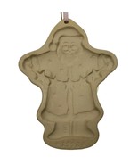 Brown Bag Cookie Art Mold Santa Claus Stars Giant Stamp Gift Ceramic Vtg... - $13.42