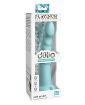 Dillio Platinum 7&quot; Slim Seven Silicone Dildo - Teal - $37.50