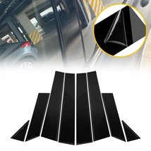 8Pcs Car Black Pillar Posts Set Black Mirror Effect Car Window Stickers For Qash - £77.03 GBP