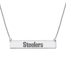 Pittsburgh Steelers Engraved Geometric Bar Necklace -Official Licensed NFL Team - £119.86 GBP