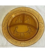 Antique Amber Glass Childs Divided Plate Dish SEE-SAW MARGERY DAW MY PRE... - £8.78 GBP