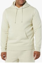 Goodthreads Men&#39;s Washed Fleece Pullover Hoodie Size Large Tall- Beige NWTs - $17.81