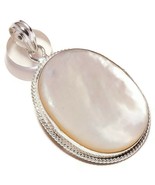 White Mother of Pearl Gemstone 925 Silver Overlay Handmade Rope Bezel Pe... - £9.54 GBP