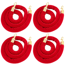 MAHIONG 4 Pack 6.5 Feet Red Velvet Stanchion Rope, 1-1/5 Inch Thick Crowd Contro - £34.42 GBP