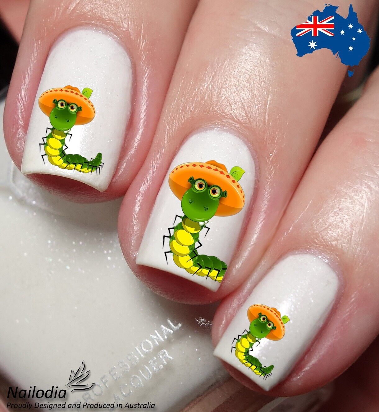 Cute Caterpillar Worm Nail Art Decal Sticker