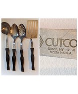 Lot De 4 Cutco 17JJ Marron Tourbillon Cuisine Ustensile Spatule Louche - $1,624.83 MXN