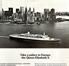 Cunard Queen Elizabeth 2 Cruise Ship 1979 Advertisement NYC World Trade ... - £31.38 GBP
