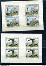 Czechoslovakia 1970 2 SS 4 stamps+2 blank labels Mint EXPO Osaka Japan 12928 - £5.48 GBP