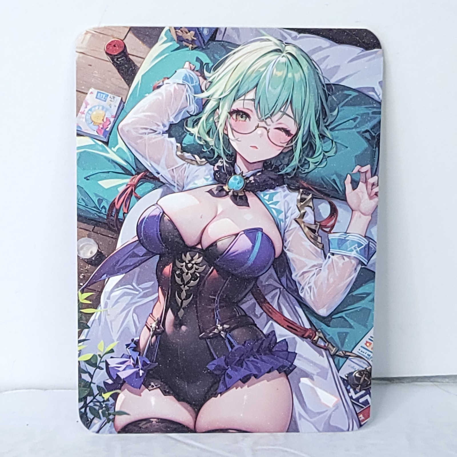 Sucrose Bed Purple Premium Waifu Card Anime Girl Art Oversized Board A6 - $13.85