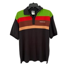 Burger King Employee Uniform Polo Shirt Men’s Large Black Green Red Brow... - $34.65