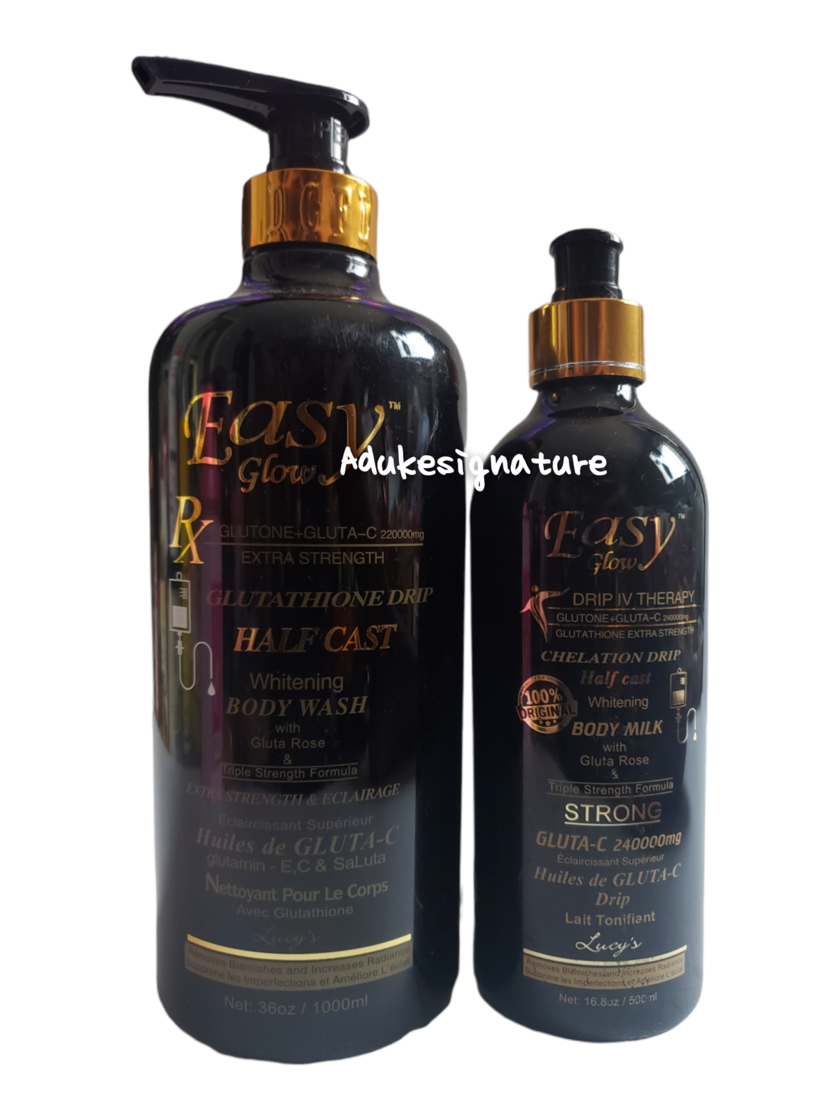 Easy Glow glutathione drip half cast whitening body wash and body lotion 500ml - $92.99