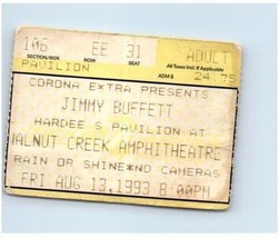 JIMMY Buffett Ticket Stumpf August 13 1993 Raleigh North Carolina - £34.14 GBP