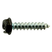 #10 x 1&quot; Black Painted Slotted Hex Washer Head Sheet Metal Screws (25 pcs.) - $12.53