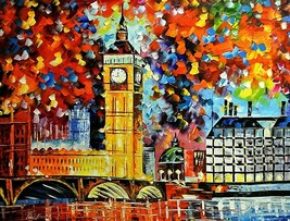 Leonid Afremov-&quot;Big Ben London 2012&quot;-Original Oil/Gall Wrapped Canvas/Signed/COA - £1,416.64 GBP