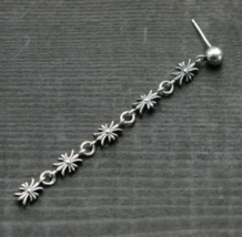 Chrome Earrings Cross Heart Dutch Designer Von Plein mm6 Silver Tiny E CH Dangle - £19.77 GBP+