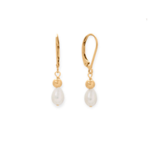 14/20 Gold Filled Cultured Freshwater Rice Pearl Leverback Earrings - £21.58 GBP