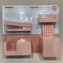 Poppin PINK 10 Piece Set Fresh Start Desk Organizer Collection RARE Disc... - £54.46 GBP