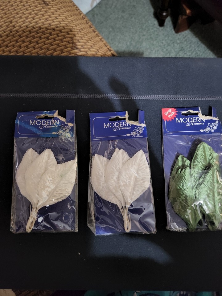 New 3 Pkgs. MODERN ROMANCE Leaves for Spray, Flower bouquets, Etc. Green... - $11.69