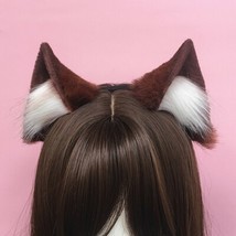 New NEKOPARA Chocola  Vanilla Cosplay Dark Brown White Cat Neko Fox Ears Hair Ho - £87.92 GBP