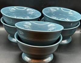 Elite by Gibson Cereal or Soup Bowls (5) 6-1/4&quot; x3-1/4&quot;&quot; Medium Blue Sto... - $33.00
