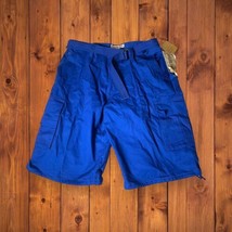 NWT Men&#39;s Regal Wear Blue Canvas Shorts Pleated Cargo Front Size 44 Wide Leg - £17.69 GBP