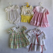 Vintage Dress Outfit Lot of 5 Infant Toddler Baby Girls Spring Summer 1980s - £39.05 GBP