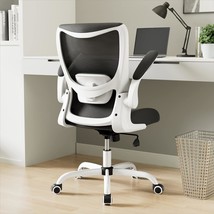 Mid-Back Computer Chair With Flip-Up Armrest, Swivel Computer Chair With - £145.04 GBP