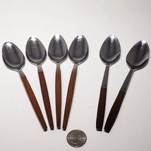 Set of 6 VTG MCM Ekco Eterna Canoe Muffin Forged Stainless Spoons Japan Korea - £19.71 GBP