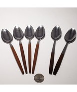 Set of 6 VTG MCM Ekco Eterna Canoe Muffin Forged Stainless Spoons Japan ... - £19.62 GBP