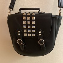 Steve Madden Black Purse With Silver Studs 9” W X 9” H X 3” Deep - £7.60 GBP