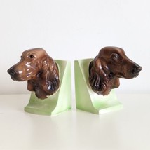 Dachshund Dog Bust Bookends, Vintage Ceramic, Unique, Curio - $27.97
