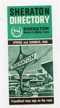 Sheraton Hotels and Motor Inns Spring and Summer 1966 Directory - £21.83 GBP