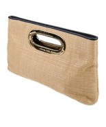 Michael Kors Natural Straw & Leather Cottage Core Nantucket Clutch Purse - $104.01 CAD