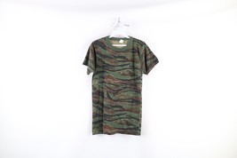 Vtg 70s Streetwear Mens Medium Tiger Stripe Camouflage Short Sleeve T-Sh... - $89.05