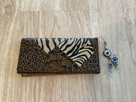 Wallet Baghdad Iraq Spiral  Sammarra Leather Zebra Leopard Print Cat Eye... - $29.70