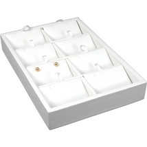 White Faux Leather 8 Slot Pendant Jewelry Display Tray Case 5&quot; x 7 1/2&quot; - £10.58 GBP
