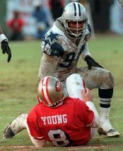 CHARLES HALEY &amp; STEVE YOUNG 8X10 PHOTO DALLAS COWBOYS 49ers FOOTBALL PIC... - £3.88 GBP