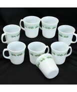 Corning Corelle Holly Days Mugs Cups Christmas Lot of 8  Black Veins  Xmas - $22.53 CAD