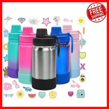 Personalized 12 oz Kids Insulated Water Bottle - Leakproof &amp; Fun Stickers - $473.21 MXN
