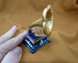 M336-D miniature Purple blue bronze enamel GRAMOPHONE trinket box music ... - $27.10