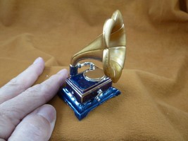 M336-D miniature Purple blue bronze enamel GRAMOPHONE trinket box music themed - £21.19 GBP