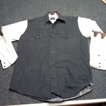 Vintage Karman IPRA Western Shirt Men Large Black Denim Rodeo Ranch - £29.11 GBP