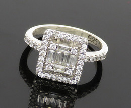 925 Sterling Silver - Shiny Cubic Zirconia Petite Band Ring Sz 4 - RG17372 - £27.62 GBP