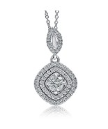 Authenticity Guarantee 
Teardrop Round Cut Diamond Pendant Necklace 16&#39;&#39;... - £938.08 GBP