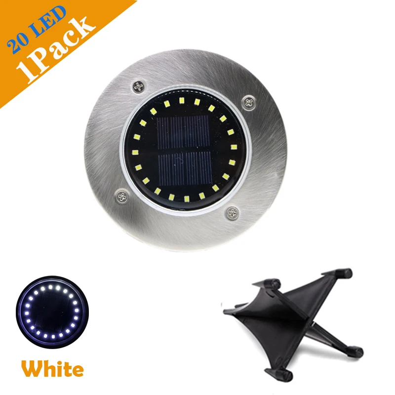 Solar Led Lights Outdoor 20LED Solar Ground Lights Waterproof Light Underground  - £84.05 GBP